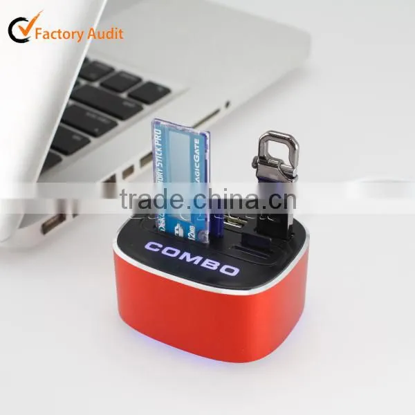 2016 Customized Logo Fasshional Portable 4 Port Usb Hub/card Reader photo-2