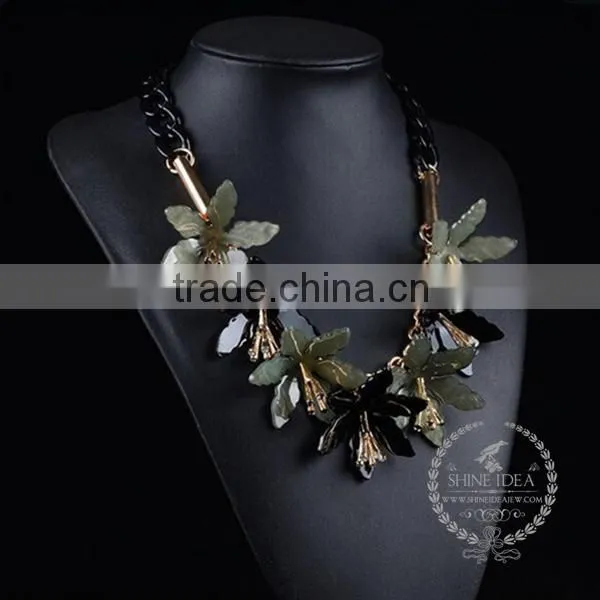 High Quality Vintage Style Flower Chunky Statement Necklace Tin Alloy Fashion Women Pendant Necklace 6390080 photo-2