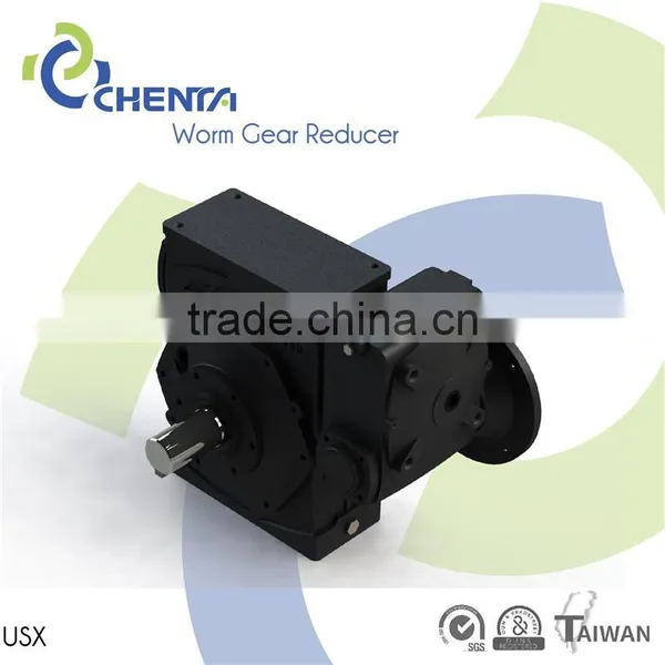 USX worm gear shaft 90mm worm electric motor right angle bevel gear reducer