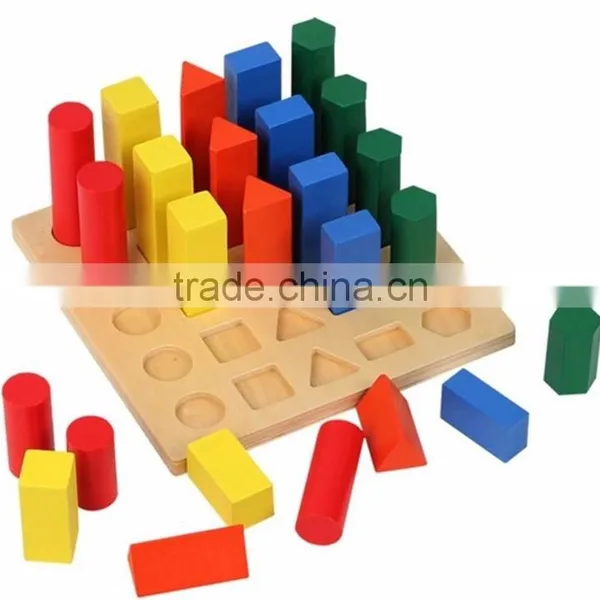 Ealy Education Montessori Wood Baby Toy Geometry Cylinder Ladder Block Puzzle photo-6