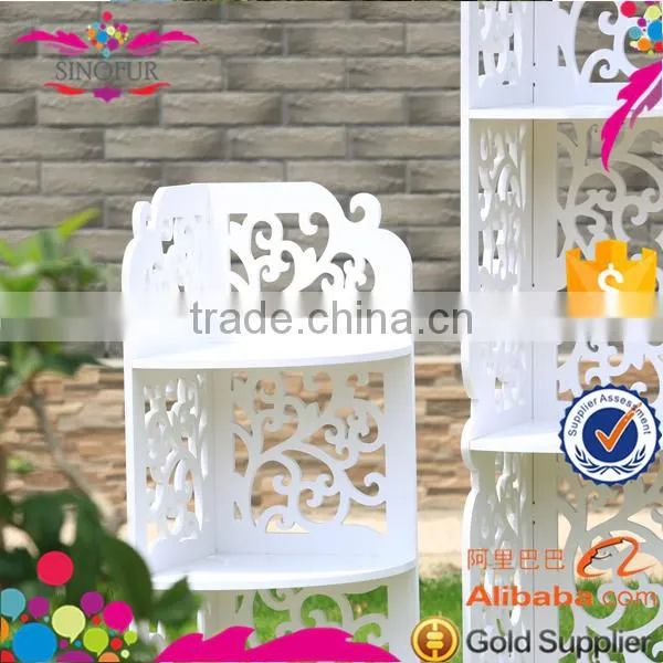 Pattern Carved Wall Corner Display Storage Shelf or Bookshelf photo-4