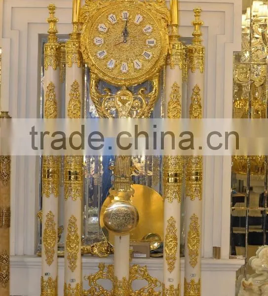 Antique 24K Gold Plated Floor Clock,Grandfather Clock, Elegant Design Floor Standing Clock, Made of Copper&Marble photo-6
