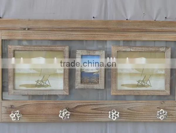 2016 Shabby Chic Wooden Shelf With Frames With Hooks photo-2