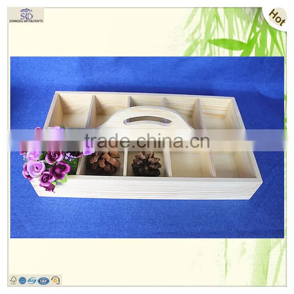 High Quality Eco-friendly Cuboid Shape Waterproof Pine Wooden Tray photo-5