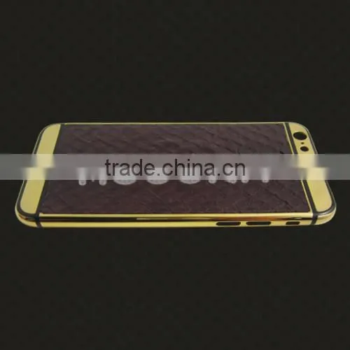 For Iphone6 Leather Gold Plated Housing, Gold Housing With Groove Stick Leather Housing for Iphone6 photo-5