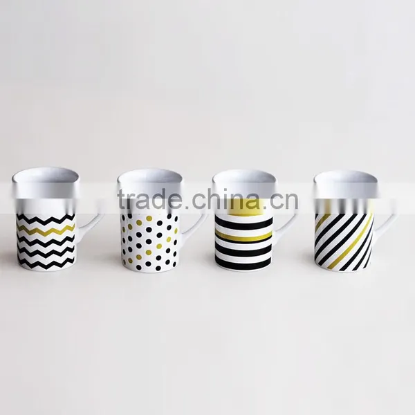 2017 Hot Sale Stoneware Promitional Cheap Coffee Mug With Golden Design Printing photo-5