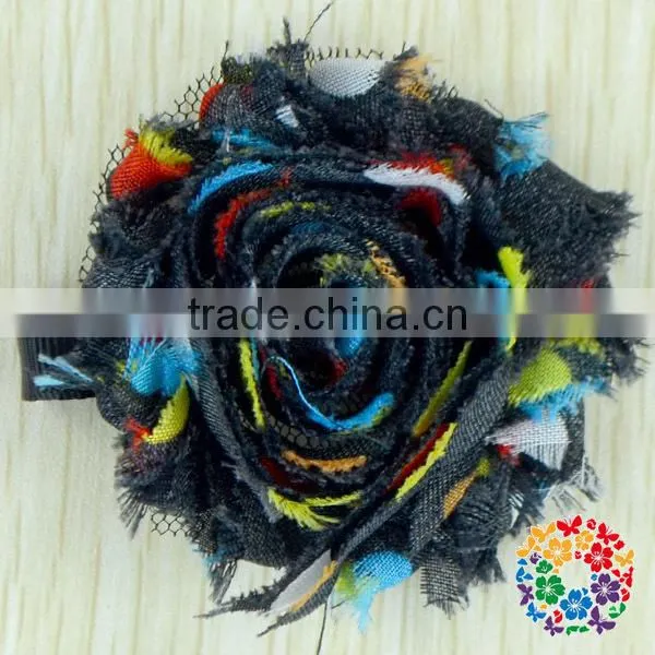 Baby Girl Alligator Hair Clip With Shabby Flower Rose Christening Wedding Infant Hair Accessories Headwear photo-2