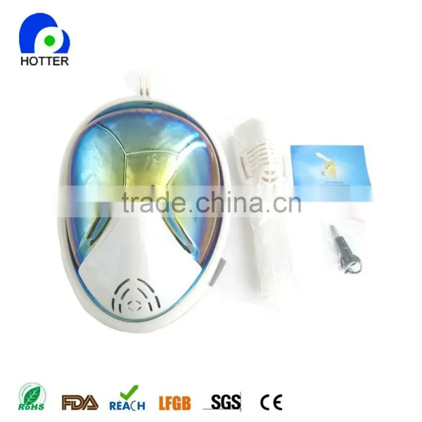 Swimming Equipment Full Face Snorkel Mask With Electroplate Beautiful Plating Mask photo-6