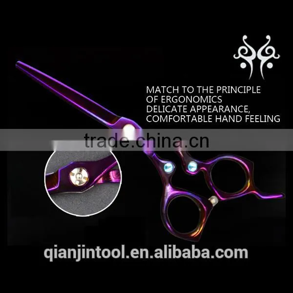 QJ-JC125 Beauty Coating Titanize Scissors With Stainless Steel Hair Scissors photo-5