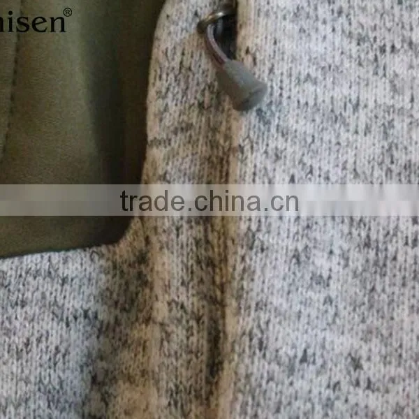 Wholesale Polyester Pongee Panel Sweater Fleece Men Vest photo-2