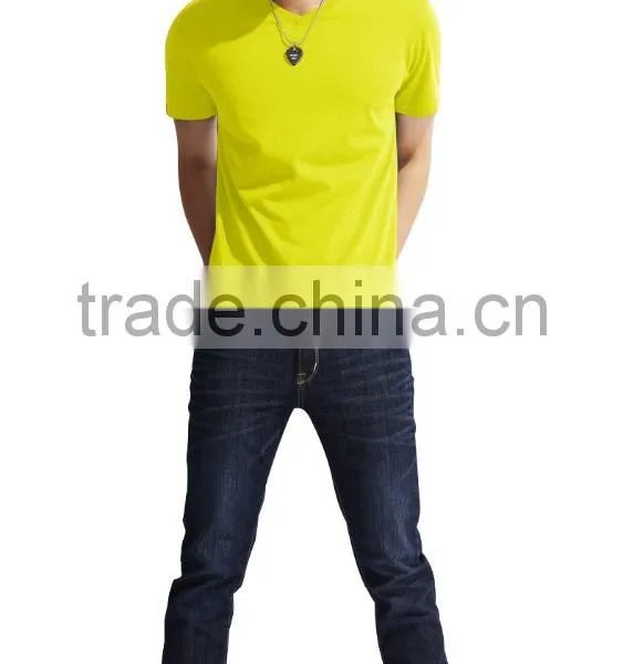 Men's V-neck T-shirt , Custom 100% Cotton V-neck T-shirt Wholesale photo-3