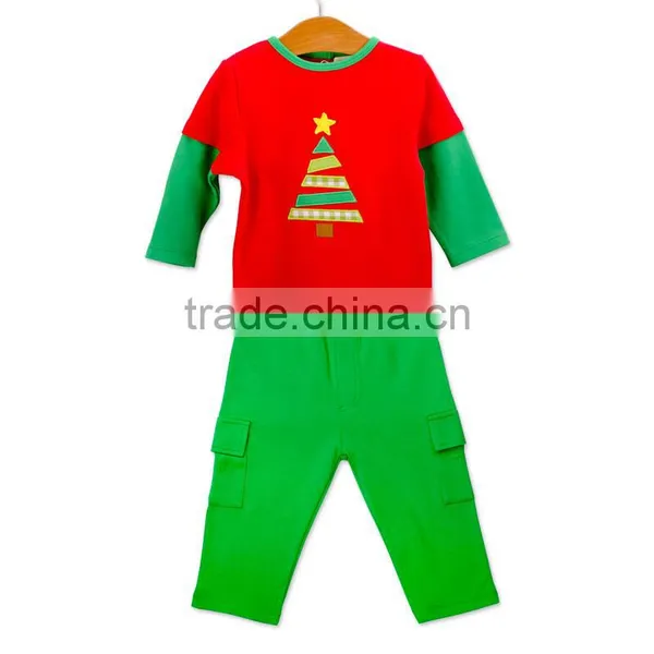 2017 Christmas Children's Wear Long Sleeve Knit Wear Suit