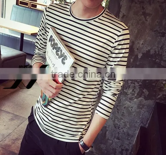 Men Stripe Long Sleeve Cheap Tshirt photo-2