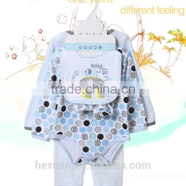 100% Cotton Autumn Europe 5pcs Rompers Suit Baby Clothing Sets photo-5
