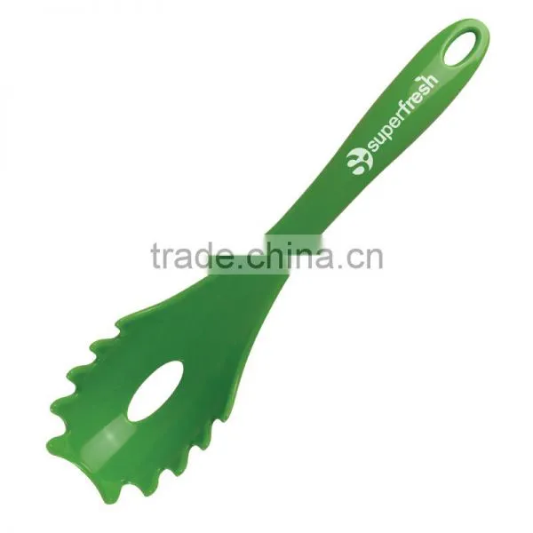 Pasta Server - Wide Scoop With Tines and Drain Hole, Unique Built-in Stand Keeps Counters Clean and Comes With Your Logo photo-4