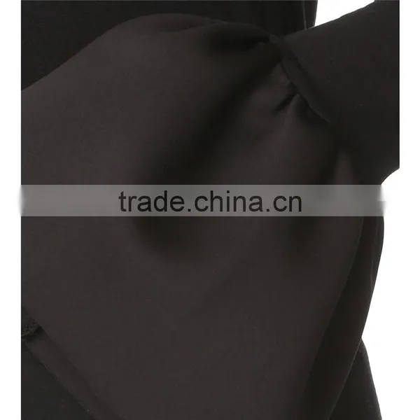 2017 OEM Banded Crew Neckline Flounced Cuffs Feminine Blouses photo-5