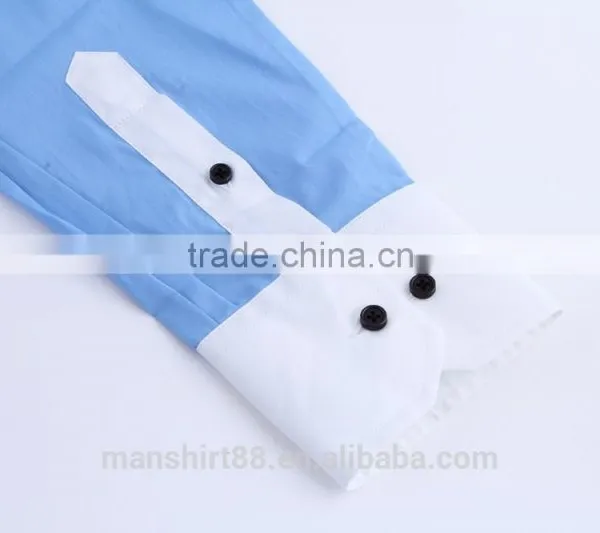 Long Sleeve New Design Solid Color Mens Plain Dress Shirts 2017 photo-3