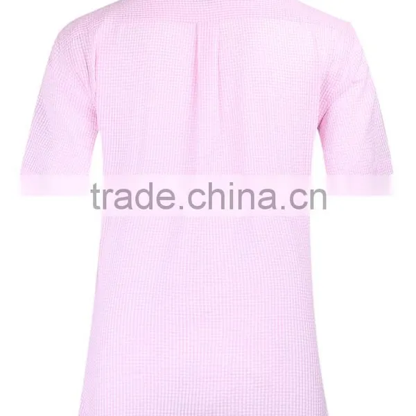 2017 Men's Short Sleeve Seersucker Casual Shirt Wholesale photo-3