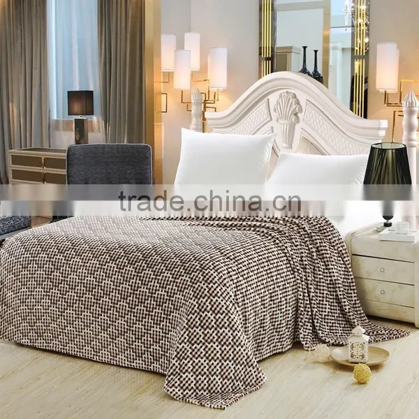Chinese Check Motifs Flannel Blanket,six Colours Can be Choosed photo-3