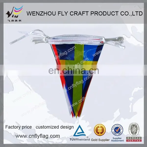 Euro 2016 Cheap High Quality Decoration Polyester Bunting String Flags for All Countries