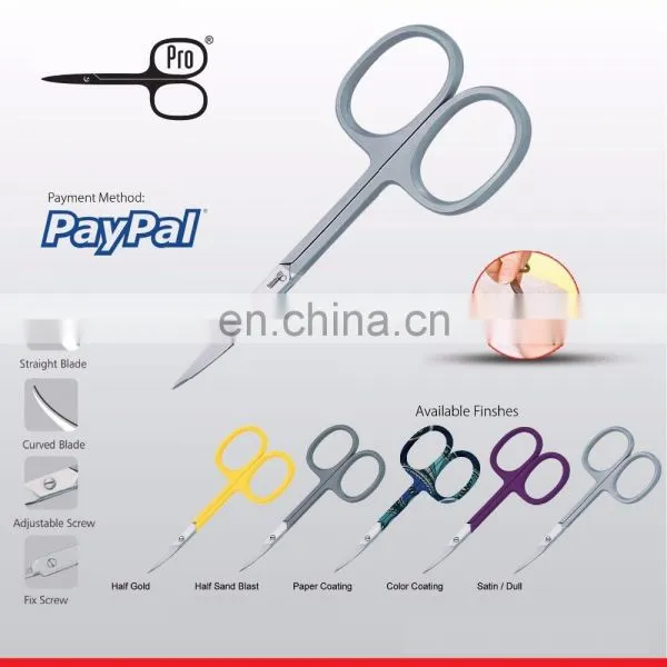 Professional Nail Scissor Manicure For Nails Eyebrow Nose Eyelash Cuticle Scissors Curved Pedicure