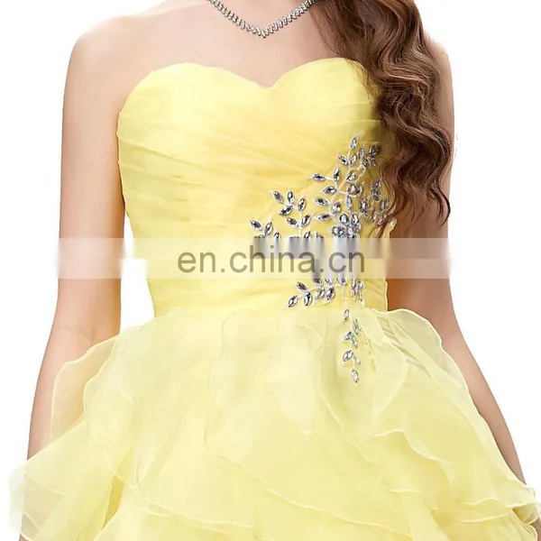 Grace Karin Strapless Off Shoulder Organza Long Ball Gown Western Quinceanera Dress For Daughter CL3411-2 photo-4