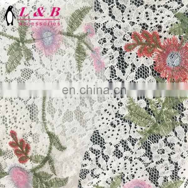 Polyester Embroidery Knit Tull Mesh Fabric photo-4