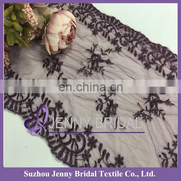 TR007 Black Lace Table Runner Hand Embroidered Table Runner Fancy Table Runners photo-2