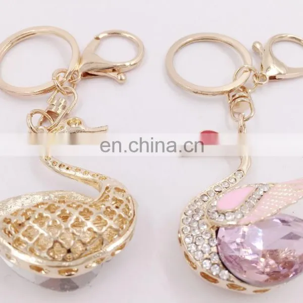 Swan Goose Keyring Animal Lovely Rhinestone Crystals Purse Bag Key Chain photo-4