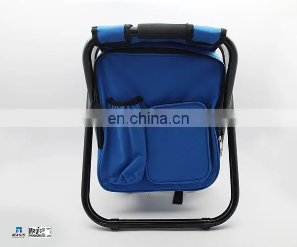 Premium 600D Oxford Fabric Camping Hiking Cooler Bag Backpack Folding Stool With Strap photo-3
