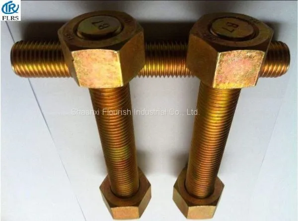 Bichromate Coated Coarse Thread A193 Grade B6 ASME B18 Double Ended Bolt photo-2