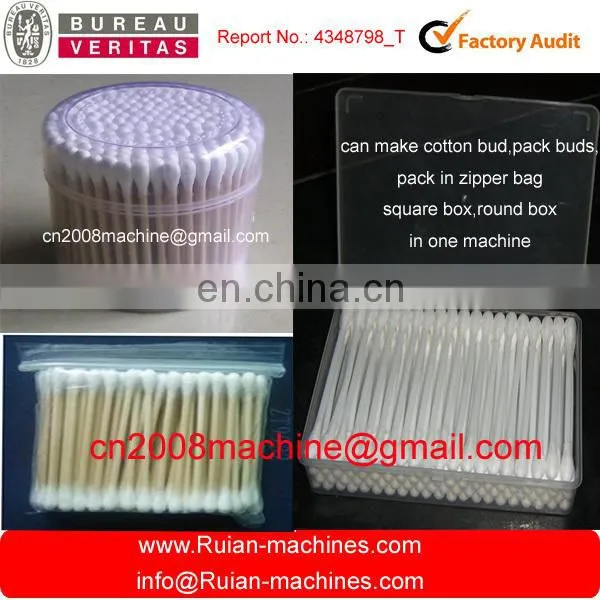 Full Automatic Cleaning Ear Bud Making Machine With Drying,Packing in Bag,Box photo-2