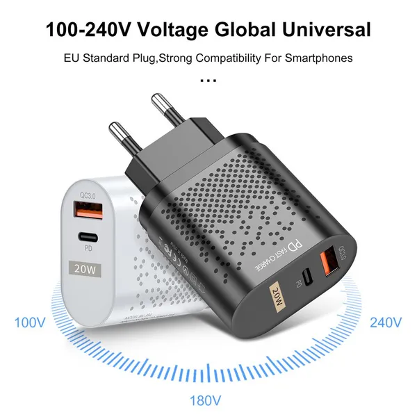 USB Type C Charger Mini Quick Charge 3.0 QC PD 20W Mobile Phone Charger for IPhone 12 Samsung Xiaomi Fast Wall Chargers photo-2