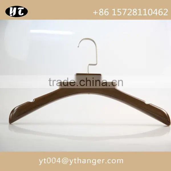 High Gloss Brown Wooden Hanger and Pants Hanger With Custom Size and Logo photo-4