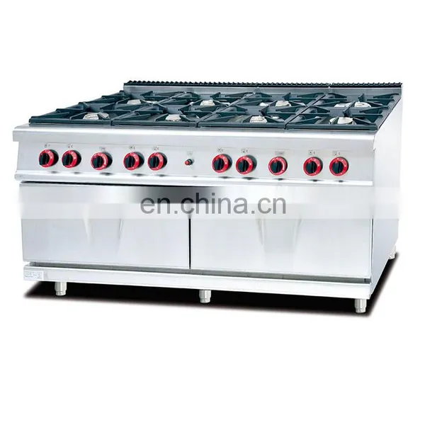 Commercial Gas Cooking 8 Stoves /Stainless Steel Gas 8 Burners With Two Gas Oven