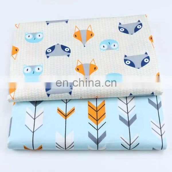 Cartoon Arrow Fox Printed Fabric Kindergarten Baby Quilt Cover Sheet Cotton Twill Nordic Instagram Cartoon Fabric photo-4