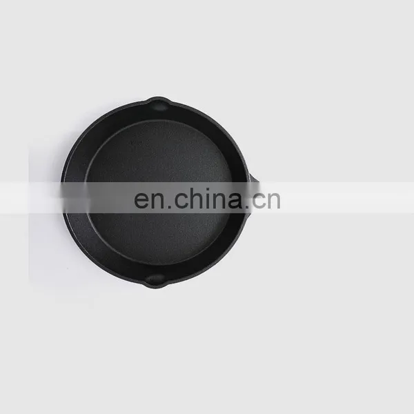 Enamel Cast Iron Pan Steak Fryer Household Non-stick Old Iron Pan 26cm Uncoated 3 Set Frying Pan photo-2