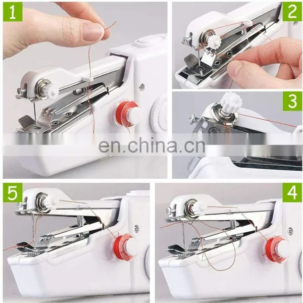 Mini Portable Handheld Cordless Sewing Machine Hand Held Stitch Home Clothes photo-3
