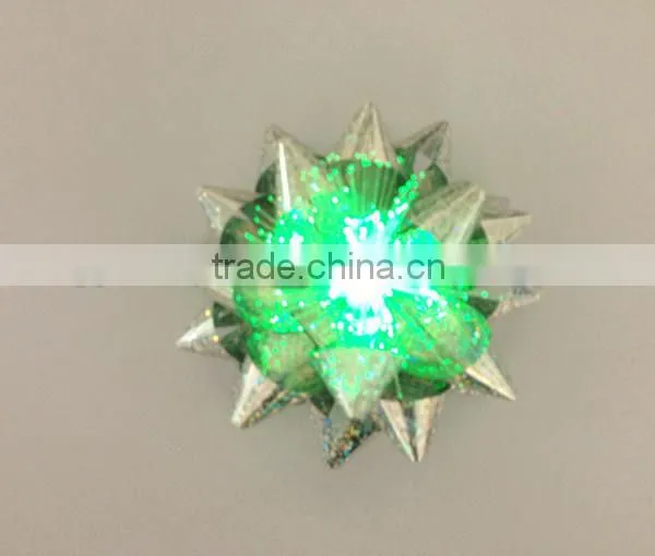 LED Lighting Gift Decorate Star Ribbon Bow, Holiday Ligthing Iridescent Loops Bow