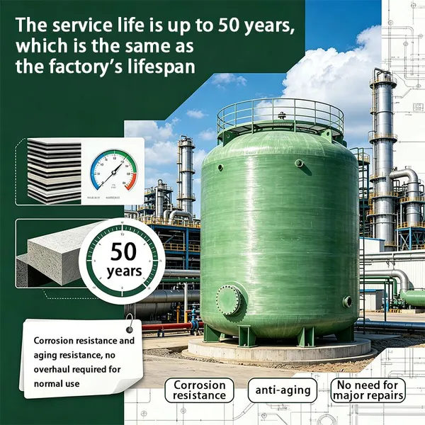 Horizontal Large Volume GRP Sewage Storage Tank Environmental Protection FRP Tank