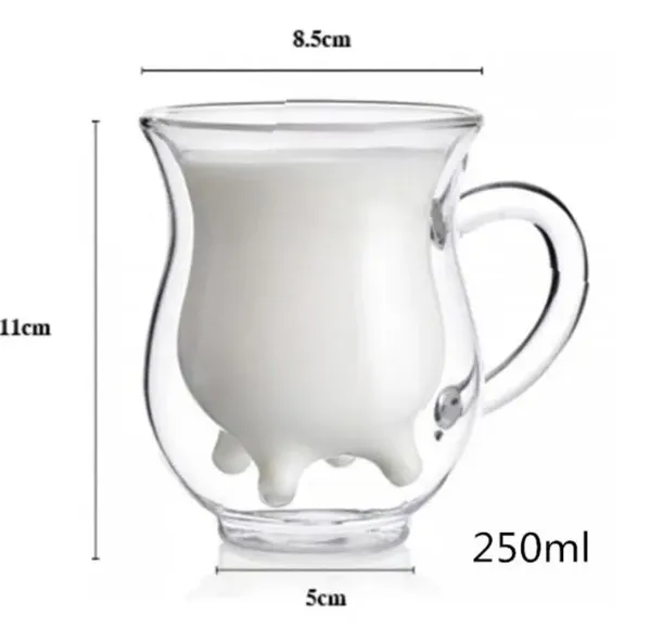 Double Wall Glass Milk Cups