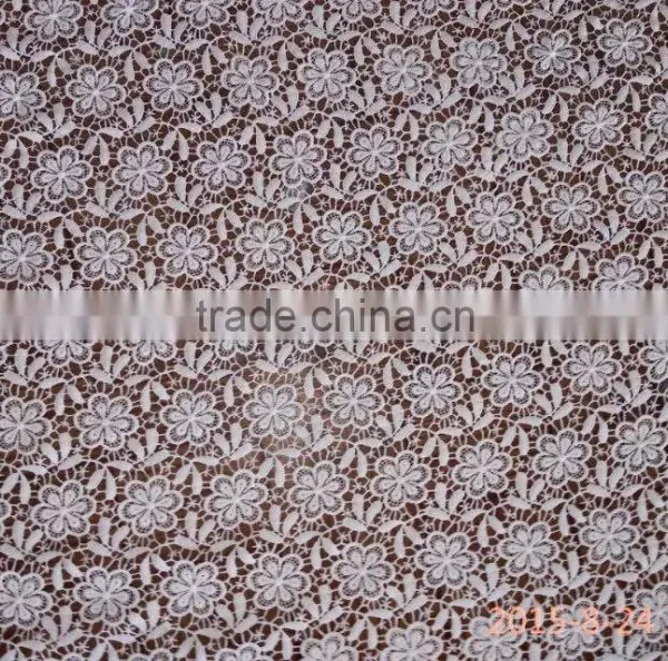 Wholesale Embroidery Fabric Polyester Full Lace Milk Silk Water Soluble Full Lace Fabric For Garment Accessory With Ladies Cloth photo-6