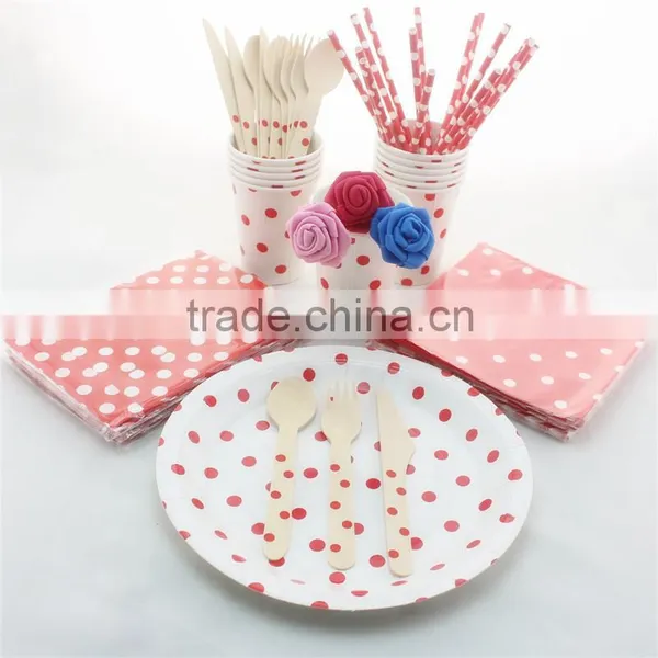 Manufacturer Disposable Party Tableware Paper Plates Straws Cups Napkins photo-6