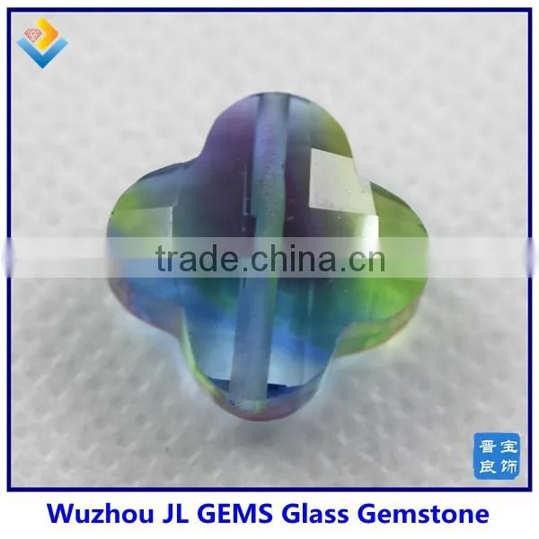 Four-leaf Flower Glass Stone Pendant For Making Necklace And Bracelet Jewelry photo-3