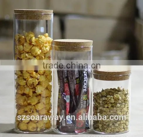 Home Decor Glass Jar Bean Glass Honey Storage Jars With Wooden Lids photo-2