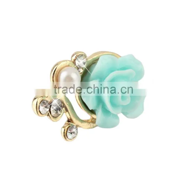 Rose Flower 3D Crystal Bead Pearl Anti Dust Plug Charms For 3.5mm Phone For Apple4 4S 5 For Samsung Galaxy S3 S4 For HTC photo-4