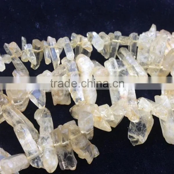 High Quality Natural Citrine Color Quartz Crystal Point Pendant Beads AB Quartz photo-2