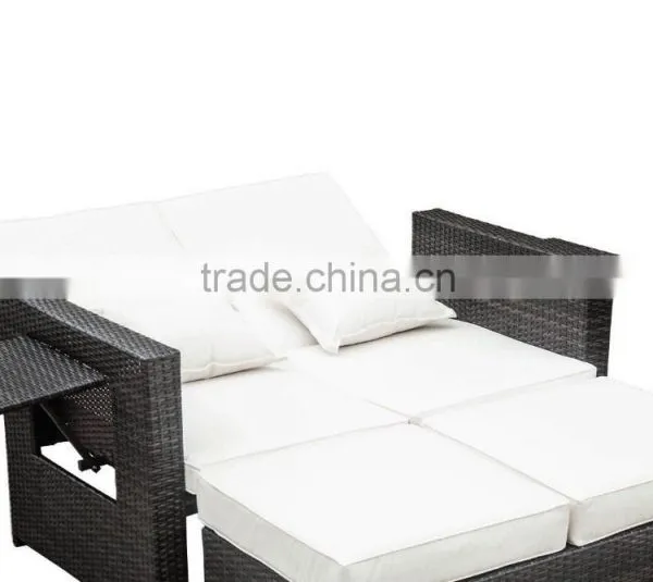 Outdoor Wicker Rattan Reclining Love Chair Seats photo-4
