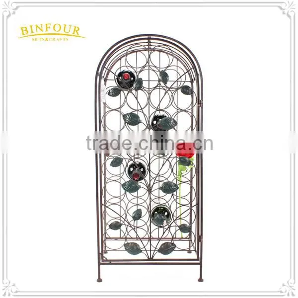 Customized Floor Standing Display Rack Metal Wine Rack Cabinets photo-6