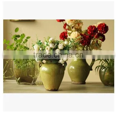 Antique Retro Green Table Ceramic Vase for Sale photo-3